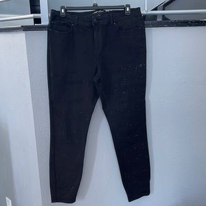 INC skinny leg jean with black beading size 16